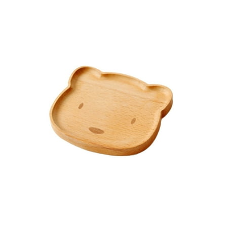 

Cute Bear Solid Wood Dinner Plate Snack Food Dinner Plate