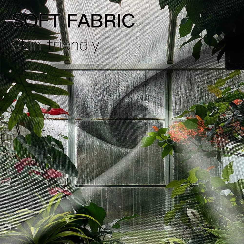 Greenhouse Flower Room Shower Curtains Spring Glass Flowers Green Plants Interior Garden Scenic Machine Washable Fabric Bathroom Curtains Set with Hooks, 72.00" x 72.00"
