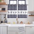 thumbnail image 2 of Farmhouse Purple Plaid Kitchen Curtains Window Panels, Vintage Country Cock Checkered Insulated Window Treatment Curtain, Grommet Curtains for Bedroom/Living Room/Bathroom, 2 Piece 42"Wx45"L, 2 of 8