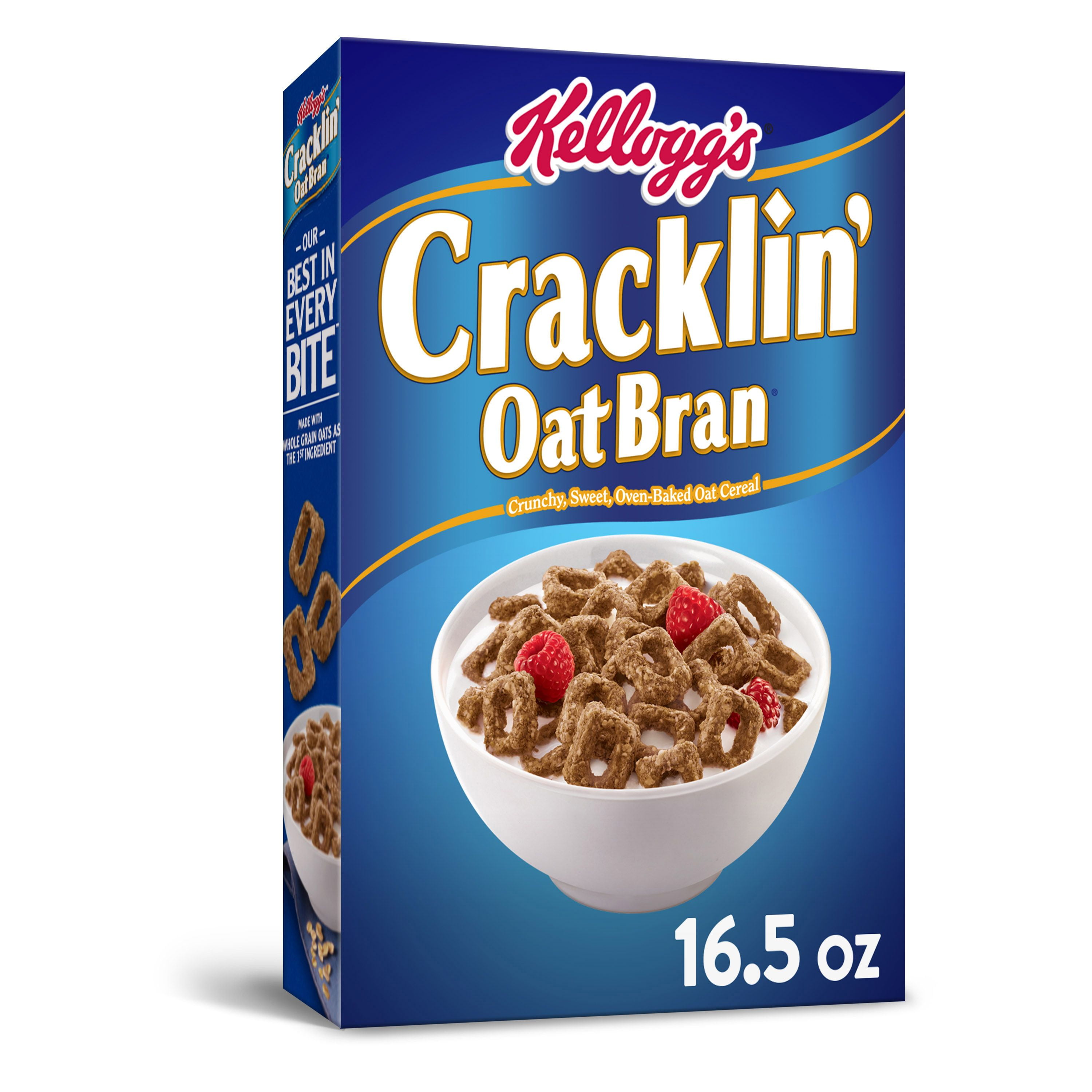 Kellogg's Cracklin' Oat Bran Breakfast Cereal , 16.5 oz, Box ...