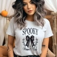 thumbnail image 2 of Spooky Mama’s Club Graphic T-Shirt | Unisex Gothic Style Outfit, White, Size S, 2 of 6