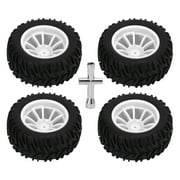 RC 1/10 Truck Bigfoot Tyre, Strong Cushioning Easy to Handle RC Truck Tires Wear Resistant  For 1/10 RC Car White