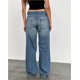 thumbnail image 4 of Pantalones vaqueros de pierna ancha for mujer, de talle bajo, holgados, pierna recta, pantalones de mezclilla for novio, pantalones vaqueros sueltos casuales, estilo niña Y2K, 4 of 5