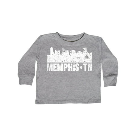 

Inktastic Memphis city Skyline with Grunge Gift Toddler Boy or Toddler Girl Long Sleeve T-Shirt