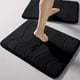 thumbnail image 5 of Juego de alfombras de baño de espuma de ondas negras: 3 piezas suaves, cómodas, absorbentes de agua, antideslizantes, gruesas, lavables, secado rápido, 5 of 7