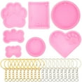 thumbnail image 1 of 1 Ensemble de Moules en Silicone Flexibles pour Porte-Clés Moules Portables pour Porte-Clés Anneaux de Clés Moules pour Artisanat, 1 of 8