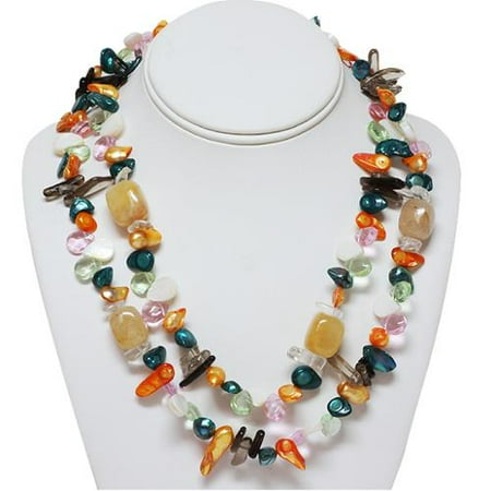 20" Multi-Color Cultured Freshwater Pearl Double Strand Necklace