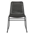 thumbnail image 2 of 22 Inch Dining Chair Set of 2 Brown Rattan Woven Seat Black Metal Frame - Saltoro Sherpi, 2 of 5