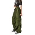 thumbnail image 3 of Coduop Women Wide Leg Sweatpant Cargo Pants,Elastic Waist Loose Casual Long Trousers,with Pockets, 3 of 9
