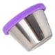 thumbnail image 3 of Recipiente para aderezo de acero inoxidable, mini recipiente para salsa para mojar con tapa de silicona sellada para salón de belleza, cocina, cubierta morada de 70ml, 3 of 8