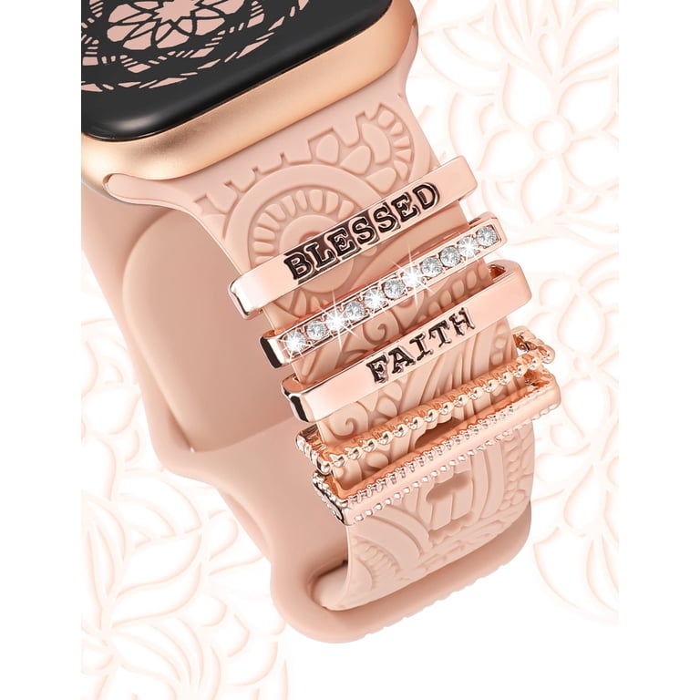 NEW Boho Apple iwatch Band with Charms for Series 10 9 8 7 6 5 4 3 2 1 Amazon.com: Decorative Rings Loops Compatible with Apple  main image 4