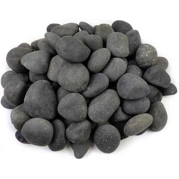 40-Lb Black Mexican Beach River Pebbles, 3–4-Inch Decorative Stones for Planters, Aquarium, Walkway & Outdoor Garden Landscaping