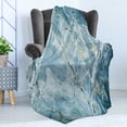 thumbnail image 4 of Marble Print Soft Flannel Fleece Throw Blanket, Exquisite Granite Stone Architecture Floor Nature Faded Rock Picture, Cozy Plush for Indoor and Outdoor Use, 60" x 80", Pale Blue Grey, by Ambesonne, 4 of 5