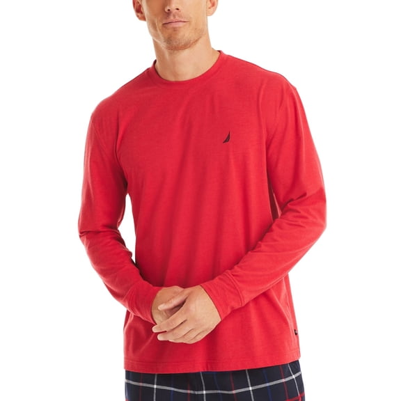 Nautica Men's Pajama Long-Sleeve T-Shirt - Nautica Red Size L