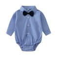 thumbnail image 1 of felwors Baby Shirt Bodysuit Gentleman Formal Wedding Short Sleeve Rompers (Dark Blue, 2-3 Years), 1 of 9