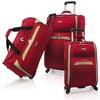 Milano 3-Piece Expandable Spinner Luggage Set, Red