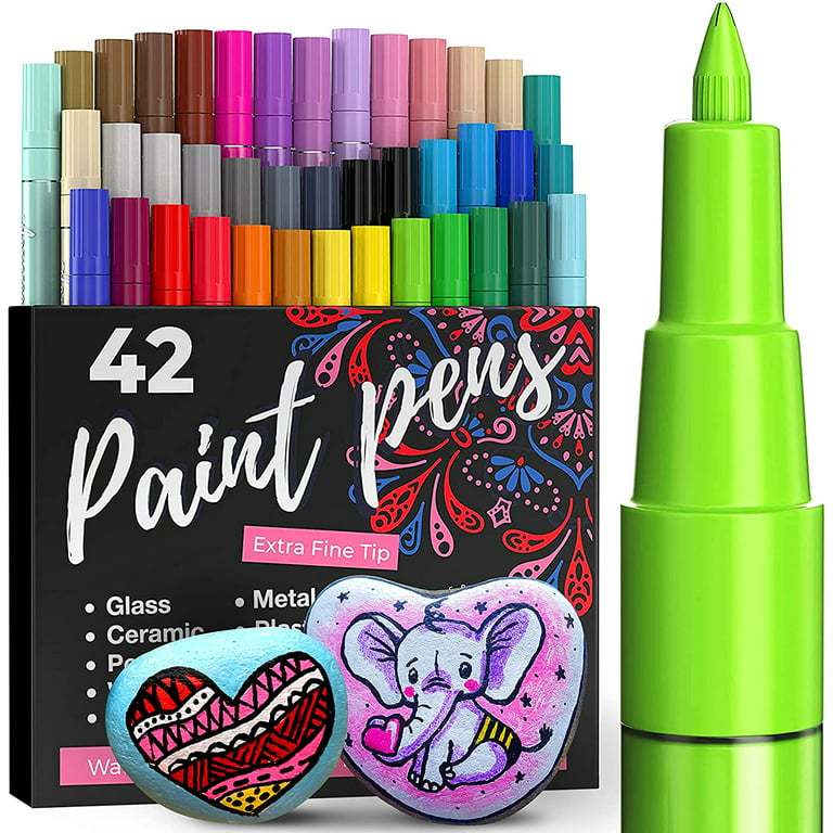 ARTISTRO Acrylic Paint Pens Markers Set of 42 Extra Fine Tip 0.7mm Painting Marker Kit, Adult Unisex, Size: One Size