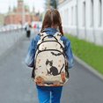thumbnail image 6 of FORMRS Unisex Backpack Elementary School Travel Bookbag with Reflective Stripes, Gray Cartoon Halloween Cat, 6 of 7