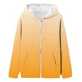 thumbnail image 3 of CAIVO Girls Gradient Zip Up Hooded Jacket Casual Outerwear for Kids, Long Sleeve Drawstring Hood Pocket Sweatshirt, Lightweight Hoodie Coats for School Daily Outdoor Play Relaxed Fit Dailywear, 3 of 3