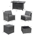 thumbnail image 2 of Patiojoy 9 PCS Rattan Dinning Set Wicker Sofa w/Propane Gas Fire Pit 60,000 Btu Heater, 2 of 10
