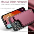 thumbnail image 6 of Dteck for iPhone 14 Pro Max Case with Card Holder, Magnetic Durable Leather Wallet Case for Women Men with RFID Blocking Kickstand Shockproof Cover for iPhone 14 Pro Max,Winered, 6 of 10