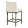 thumbnail image 4 of Abbott 26" Spindle Counter Stool with Brushed Gray Frame and Linen White Fabric, 4 of 7