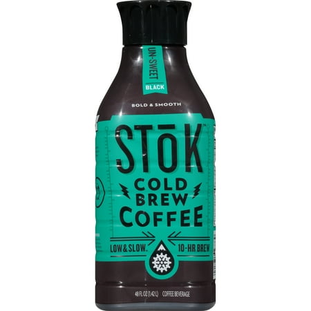 Stok Un-Sweet Black Cold-Brew Coffee, 48 fl. oz. Bottle - Walmart.com