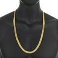thumbnail image 4 of 9mm Large 14k Yellow Gold Plated Flat Herringbone Chain Necklace, 30 inches + Gift Box, 4 of 7