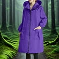 thumbnail image 5 of Godom Women Waterproof Raincoat Long Hooded Windbreaker Trench Jacket Plus Size Zipper Jacket Rain Jackets 2025, 5 of 7