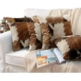 thumbnail image 5 of Throw Pillow Covers, Retro Brown Rustic Cowhide Print Home Decor Set of 4 Pillow Cases, 18 X 18 inches Sofa Cushion Couch Sofa Pillowcases Decorative, 5 of 6