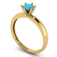 thumbnail image 2 of Clara Pucci 14K Yellow Gold 0.5ct Turquoise Solitaire Ring for Women, 2 of 8