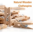 thumbnail image 3 of Alician 100pc Natural Wooden Clothespins Multi-functional Reusable Mini Clips Clothes Pins With 10m Jute Twine For Photo Crafts, 3 of 8