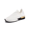 thumbnail image 6 of Frontwalk Womens Sneakers Breathable Flats Comfort Sock Sneaker Outdoor Fashion Walking Shoe Women Slip On White 10, 6 of 9