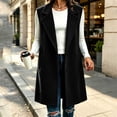 thumbnail image 6 of Xaqiouau Women's Long Sleeveless Trench Coat Lapel Collar Open Front Vest Jacket Casual Button Down Lightweight Duster Waistcoat Outerwear with Pockets, 6 of 6