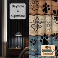 thumbnail image 3 of Blue Brown Blackout Curtains for Bedroom/Living Room, Pinch Pleated Black Out Curtains, Rustic Farmhouse Dog Paw Vintage Room Darkening Window Drapes with Hooks 2 Panels, 39"x70", 3 of 8
