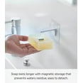 thumbnail image 3 of Yamazaki Home Traceless Adhesive Magnetic Soap Holder, White, ABS Plastic, Supports 0.55 pounds, Adhesive, No Assembly, 3 of 7