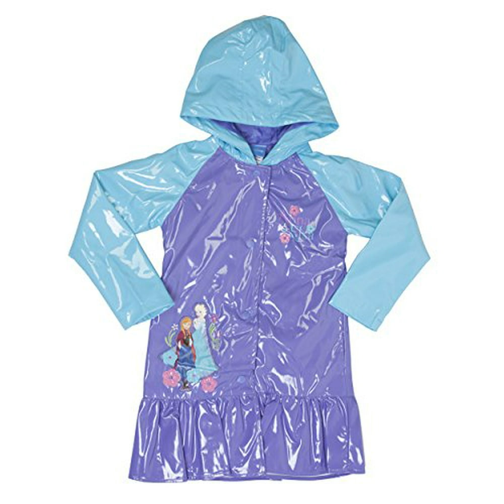 Disney Frozen Froze Big Girls' Anna & Elsa Raincoat Purple (5/6