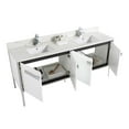 thumbnail image 4 of Fine Fixtures Oakville 72 in. W x 20 in. D x 33 in. H Bathroom Vanity in Matte White with White Ceramic Sink - Chrome hardware, 4 of 8