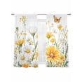 thumbnail image 7 of Yellow Spring Floral Sheer Curtains 63 Inch Length 2 Panels Set, Summer Daisy Pastoral Botanical Voile Window Treatment Rod Pocket Curtains Sheers Drapes for Bedroom/Living Room/Kitchen 52x"63"x2, 7 of 7