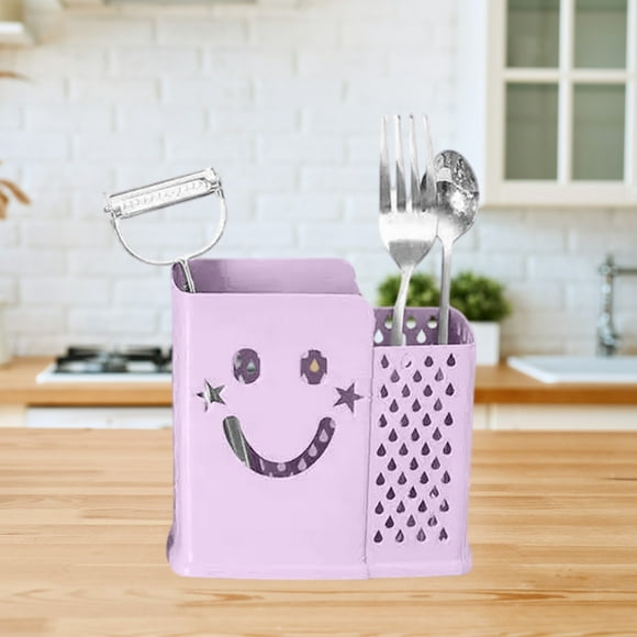 EGNMCR Thickened Stainless Steel Chopstick Tube Commercial Milk Tea Store Bar Organizer Straw Tube Stick Bucket Knife And Fork Draining Cage Plastic Tableware Storage Buckets