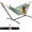 Blue Green Stripe, variant on PETGLE Double Hammock with Steel Stand, Indoor Outdoor Brazilian-Style Cotton Bed w/Carrying Bag, 2-Person Capacity - Ocean