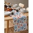 thumbnail image 3 of Table Runner Dresser Scarf 13 x 72 Inch Summer Watercolor Style Orange Ocean Starfish Coral Table Runners Non-Slip Heat Kitchen Dining Table Decor for Indoor Outdoor Home Party Decoration, 3 of 7