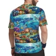 thumbnail image 2 of Wukai Sea World Print Men's Short-Sleeved Mesh T-Shirt,Quick-Dry Short Sleeve Workout T-Shirt-Large, 2 of 8