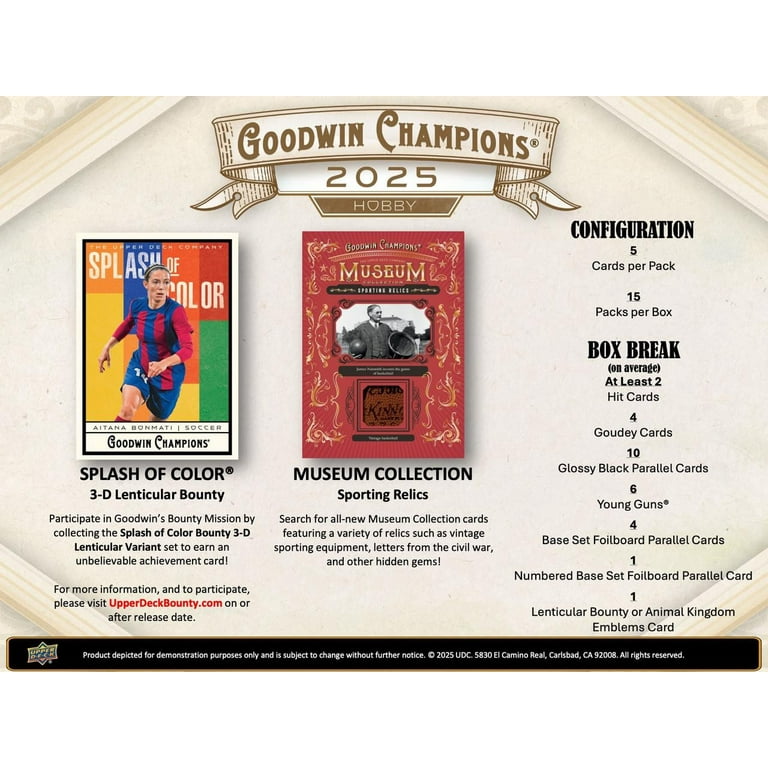 2025 Upper Deck Goodwin Champions Hobby Box - (Other Trading Cards