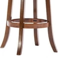 thumbnail image 3 of Benjara Pal 29 Inch Swivel Bar Stool, Solid Wood, Bonded Leather, Walnut Brown, 3 of 5