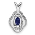 thumbnail image 4 of Sterling Silver Rhodium-plated Diam. & Created Sapphire Pendant QBPD12SEP, 4 of 4