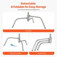 thumbnail image 6 of KFFKFF C Stand, Peak Elevation 10.83 ft/330 cm, Robust Stainless Steel Photographic Light Stand with 4.8-9.8 ft Modifiable Elevation, 44 lbs/20 kg Weight Tolerance for Studio Softbox, Monolight, 6 of 9