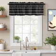 thumbnail image 2 of Geometric Black Valance Curtain Ethnic Stripes Window Valances Rod Pocket Short Curtains Window Treatments for Kitchen Bedroom Bathroom Laundry 54" x 18", 2 of 9