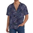 thumbnail image 1 of Fotbe Watercolor Indigo Camisa Estampada de Manga Corta para Hombre, Casual de Verano, Estilo Playero, Sin Arrugas-Small, 1 of 5
