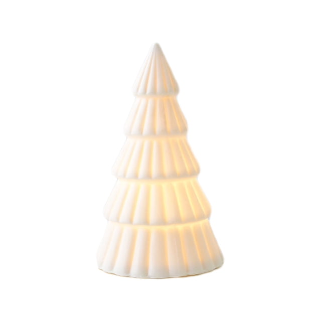 Árbol de Navidad Decoraciones Árbol de Navidad de Cerámica Escritorio Decoración Del Hogar Regalo de Navidad Diseño de Escena Pequeña Apoyos Árbol de Navidad Pequeño Blanco